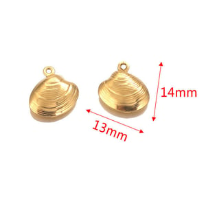 1 Piece Casual Style Sea shell Shape Stainless Steel  Gold Color Women's Pendant h5 